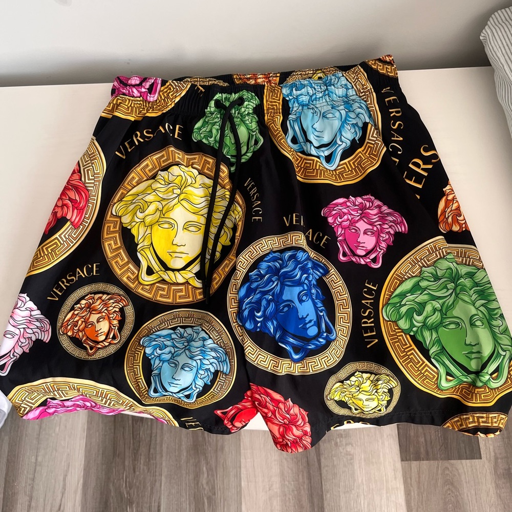 Versace monogram swim trunks